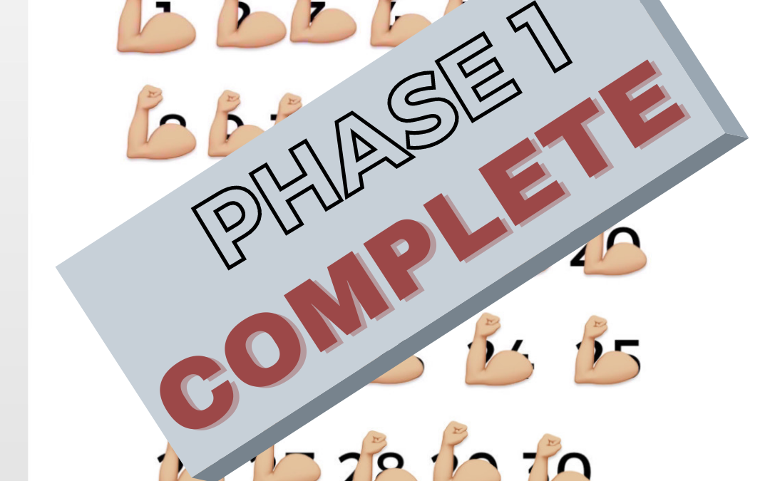 Protected: Day 30-Phase One IN THE BOOKS!